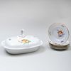 Meissen Porcelain Vegetable Dish and Cover and Five Side Plates