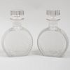 Pair of Continental Etched Glass Decanters