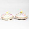 Pair of Meissen Marcolini Porcelain Circular Dishes and Covers