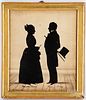 Watercolor silhouette of Martha & Zachary Childs