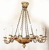 Carved and painted chandelier