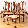 Set of six Kindel Queen Anne style dining chairs