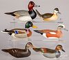 Six Reineri carved and painted duck decoys