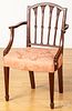 Philadelphia Federal carved mahogany armchair