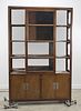 Tall Chinese Wood and Glass Cabinet