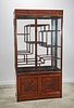 Large Chinese Glass Front Mirrored Curio Cabinet
