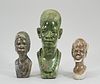 Group of Three African Stone Bust Sculptures