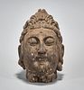Chinese Carved Wood Buddha Head