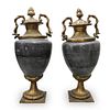 Pair Of Marble and Gilt Bronze Castelletes