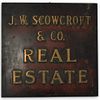 Vintage J.W Scowcroft and Co. Real Estate Sign