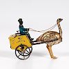 Lehmann Kamerun Ostrich Cart Windup Toy 
