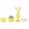 (4 Pc) Yellow Green Crystal Grouping
