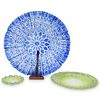 (3 Pc) Sydenstricker Neon Green Glass Plates