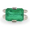 Emerald Crystal Doublet Silver Ring