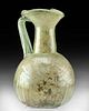Roman Glass Oinochoe w/ Fine Ribs