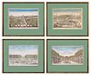 A SET OF FOUR FRENCH VUE D'OPTIQUE HAND-COLORED ETCHINGS, CIRCA 1770