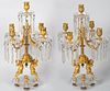 A PAIR OF ORMOLU AND CUT CRYSTAL TABLE CANDELABRA, BACCARAT