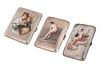 A GROUP OF THREE AUSTRIAN SILVER AND ENAMEL CIGARETTE CASES, CIRCA 1900