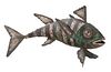 AN ARTICULATED MIXED METAL (STERLING SILVER AND COPPER) FISH BY GRAZIELLA LAFFI (PERUVIAN 1923-2009)
