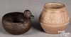 Two pieces of Cherokee Indian pottery