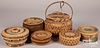 Six various tribal lidded baskets