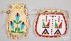 Two Native American Indian beaded pouches