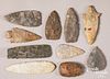 Ancient Midwestern flint points and cache blades