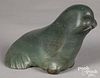 Large Peter Stone Inuit carved stone walrus