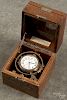 Hamilton Model 22 Chronometer, watch case - 6'' x 6''.