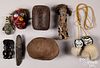Group of curios, to include an obsidian figure