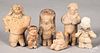Six Ecuador pottery figures