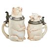 PORCELAIN PIG CHARACTER STEINS