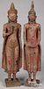 Two Cambodian carved wood Buddha figures