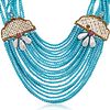 18KT GOLD AND TURQUOISE NECKLACE 