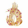18K GOLD BROOCH WITH DIAMOND AND SPINEL