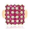 14KT GOLD RUBY AND DIAMOND RING