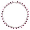 18KT WHITE GOLD AND RUBY DIAMOND NECKLACE