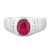 RUBY SET IN 18KT WHITE GOLD RING