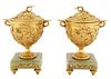 A PAIR OF FRENCH ORMOLU AND ONYX VASES, 19TH CENTURY 