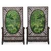 PAIR OF CHINESE HARDSTONE TABLE SCREENS