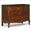 PROVINCIAL LOUIS XV STYLE WALNUT COMMODE