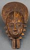 African Carved Wood Mask W Headdress