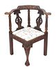 Chippendale Manner Claw & Ball Corner Chair