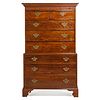 GEORGE III STYLE MAHOGANY CHEST ON CHEST