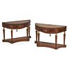 MAITLAND SMITH EGYPTIAN REVIVAL DEMILUNE CONSOLE TABLES