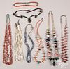 Eight Native American Indian necklaces