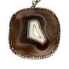 Agate, diamond and blackened silver pendant and chain
