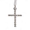 Diamond & 14k white gold cross pendant