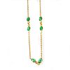 Emerald and 18k gold necklace
