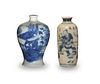 2 Chinese Blue and White Snuff Bottles, 19th Century